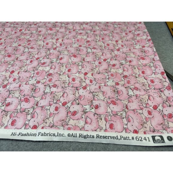 Pig Pattern Cotton Fabric 17"x44" Hi-Fashion Fabrics Quilting Craft Material - Picture 4 of 6
